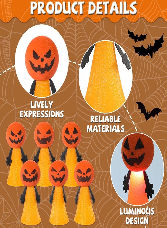 Oitnlaughter 24PCS Halloween Light Up Jumping Popper Pumpkin Spring Launchers with Flashing LED Halloween Party Favors for Halloween Bouncy Novelty for Goodie Bag Fillers - Image 3